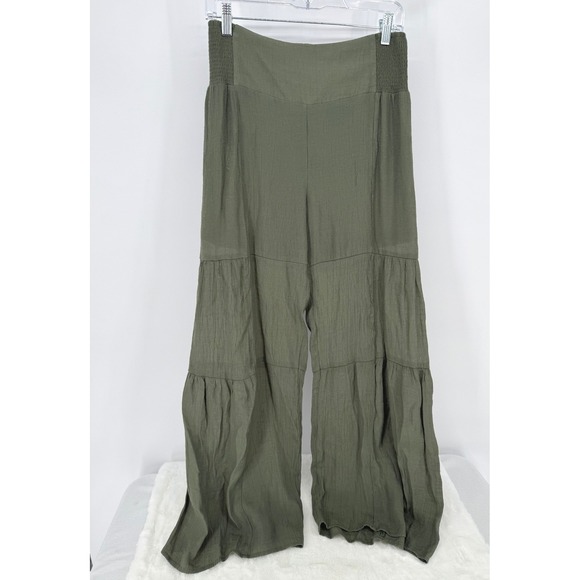 Nanette Lepore Pants - Nanette Lepore Wide Leg Tiered Palazzo Boho Comfy Pants Green Size s